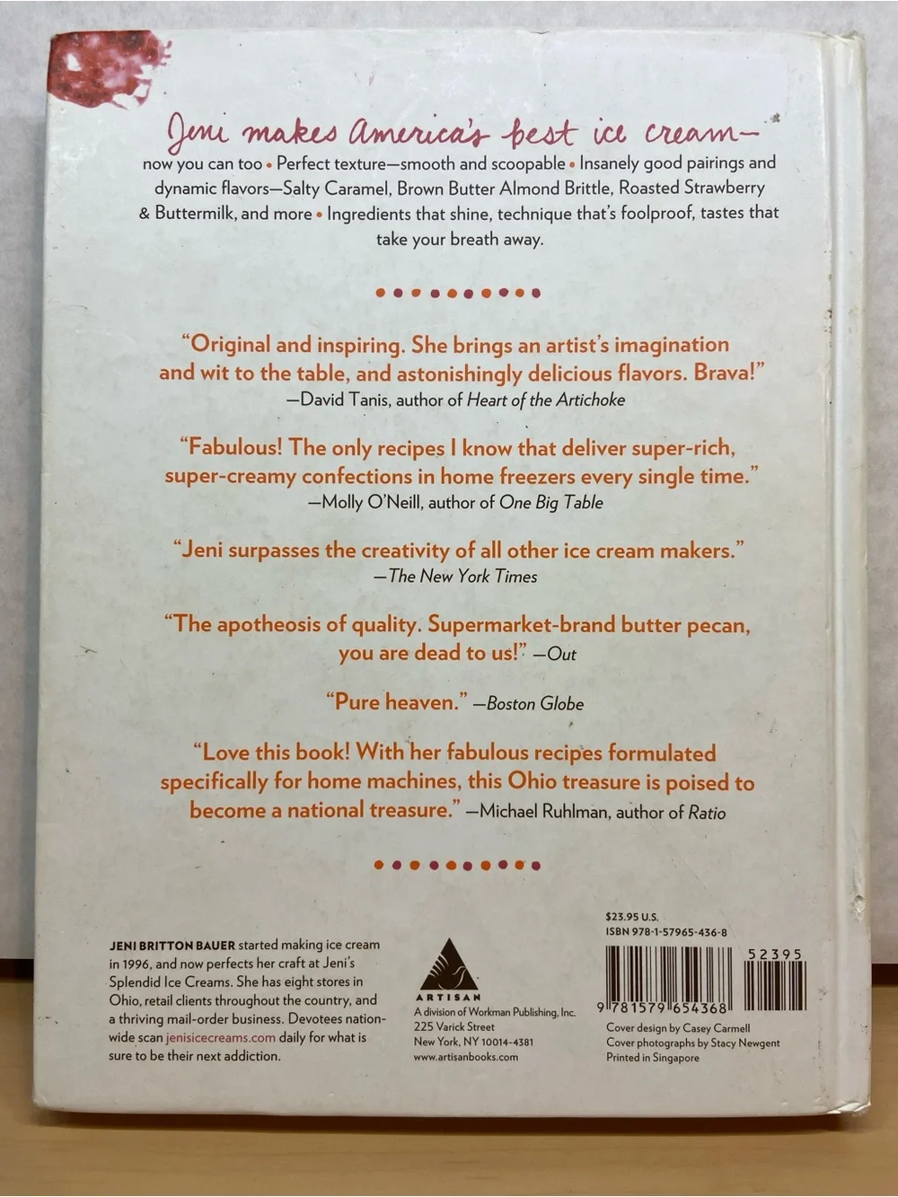 Artisan Orange & White Jeni's Splendid Ice Creams at Home Cookbook